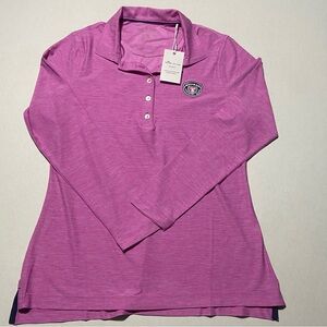 Women’s Long Sleeve Peter millar Polo Medinah Golf club Pink/purple NWT